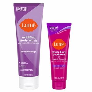 LUME Acidified Body Wash 8.5 oz & Whole Body Deodorant 3 oz LAVENDER SAGE  New